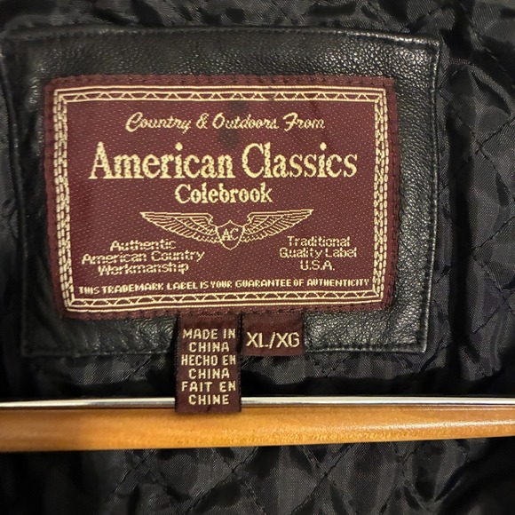 American Classics Colebrook Leather Bomber Jacket Mens XL Full Zip Quilt Lined - Picture 4 of 9